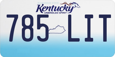 KY license plate 785LIT