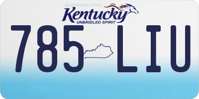 KY license plate 785LIU