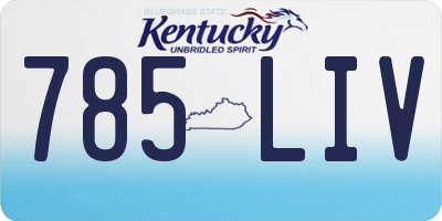 KY license plate 785LIV
