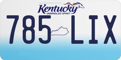 KY license plate 785LIX