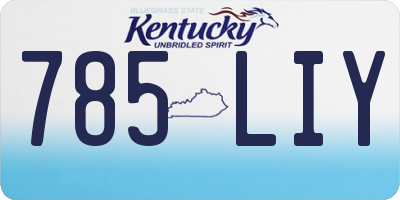 KY license plate 785LIY