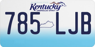 KY license plate 785LJB