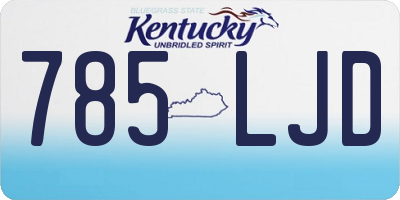 KY license plate 785LJD