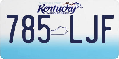 KY license plate 785LJF