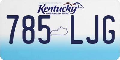 KY license plate 785LJG