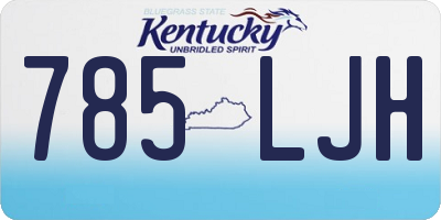 KY license plate 785LJH