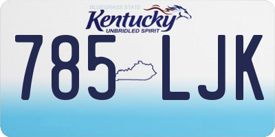KY license plate 785LJK