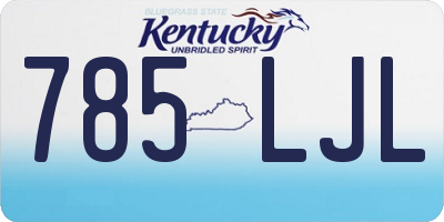 KY license plate 785LJL