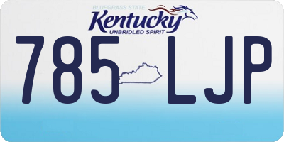 KY license plate 785LJP