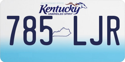 KY license plate 785LJR
