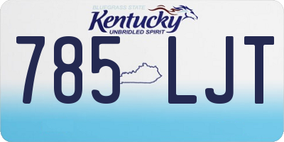 KY license plate 785LJT