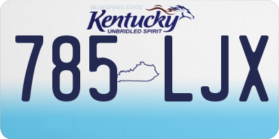 KY license plate 785LJX