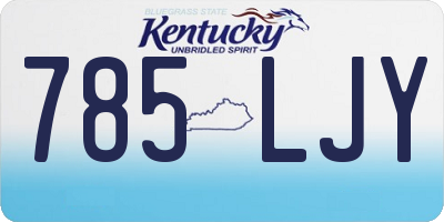 KY license plate 785LJY