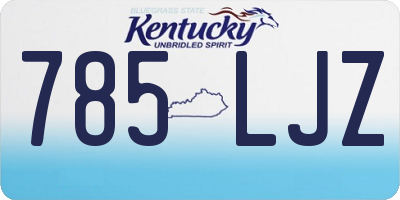 KY license plate 785LJZ
