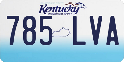 KY license plate 785LVA