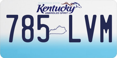 KY license plate 785LVM