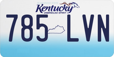 KY license plate 785LVN