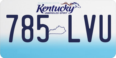 KY license plate 785LVU