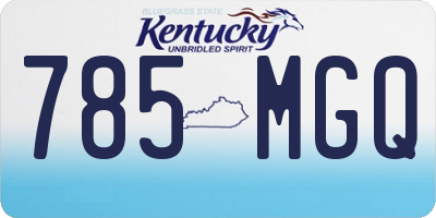 KY license plate 785MGQ