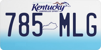 KY license plate 785MLG