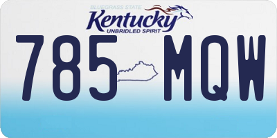KY license plate 785MQW