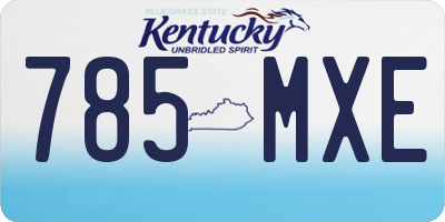 KY license plate 785MXE
