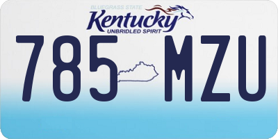 KY license plate 785MZU