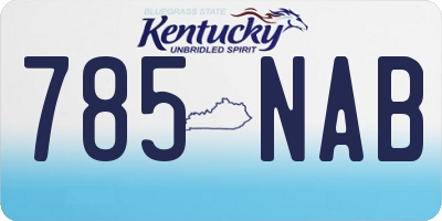 KY license plate 785NAB