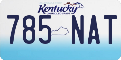 KY license plate 785NAT