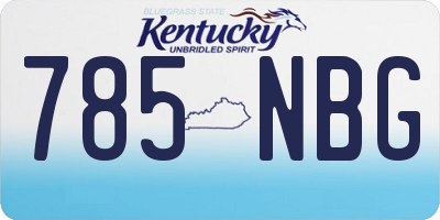 KY license plate 785NBG