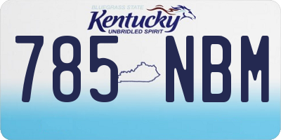 KY license plate 785NBM
