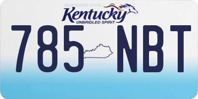 KY license plate 785NBT