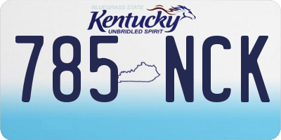 KY license plate 785NCK