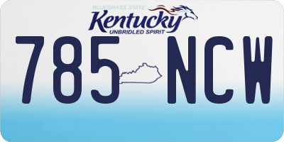 KY license plate 785NCW