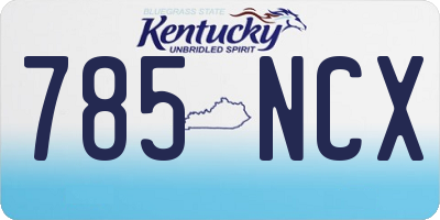 KY license plate 785NCX