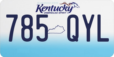 KY license plate 785QYL