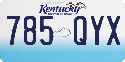 KY license plate 785QYX