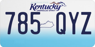KY license plate 785QYZ