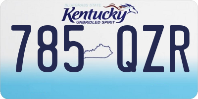 KY license plate 785QZR