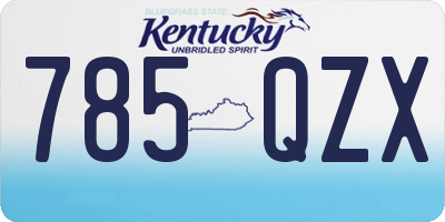 KY license plate 785QZX