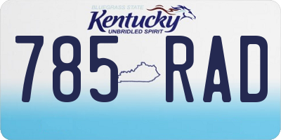 KY license plate 785RAD