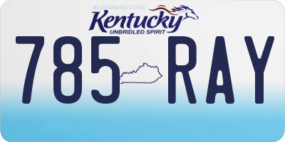 KY license plate 785RAY