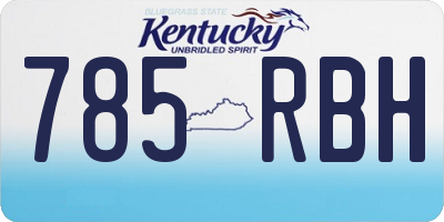KY license plate 785RBH