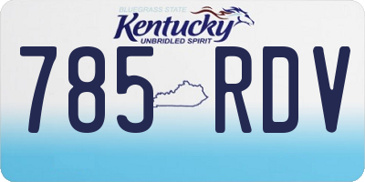 KY license plate 785RDV
