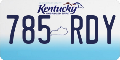 KY license plate 785RDY
