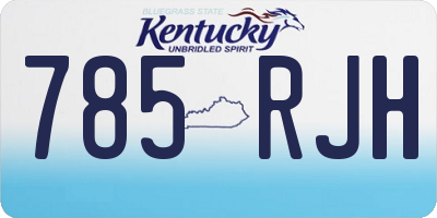 KY license plate 785RJH