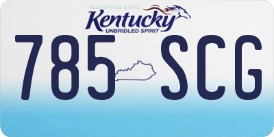 KY license plate 785SCG
