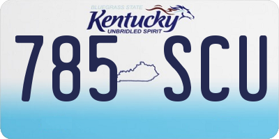 KY license plate 785SCU