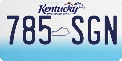 KY license plate 785SGN