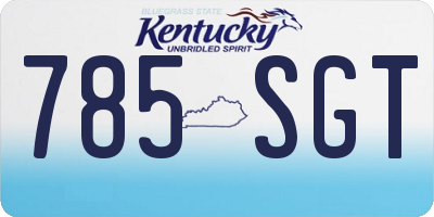 KY license plate 785SGT